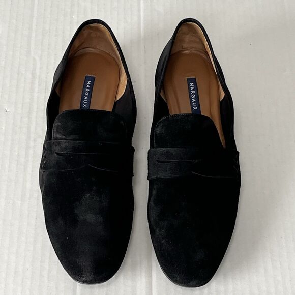 Margaux The Penny Loafer Womens Black Classic Suede Slip On Comfort Flats US 12W - Picture 9 of 14
